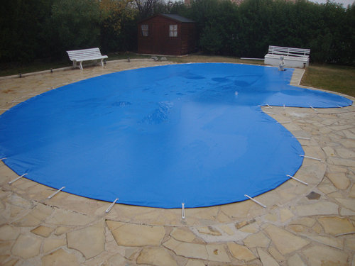 Cobertor de invierno para piscinas azul/negro