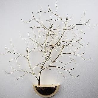Lamp type tree design. Golden colour
