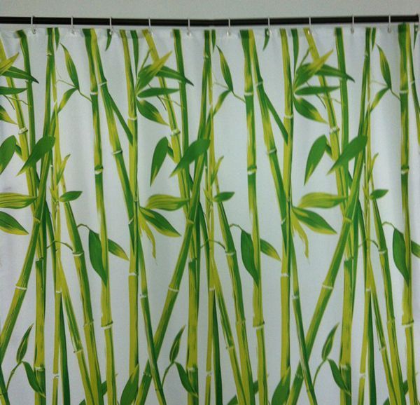 Cortina de ducha con estampado de bambú