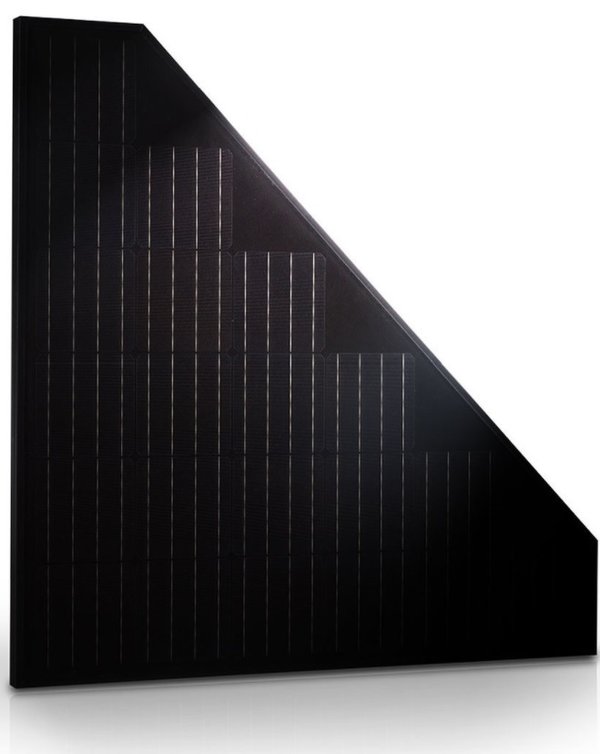 Panel solar triangular para tejados triangulares.
