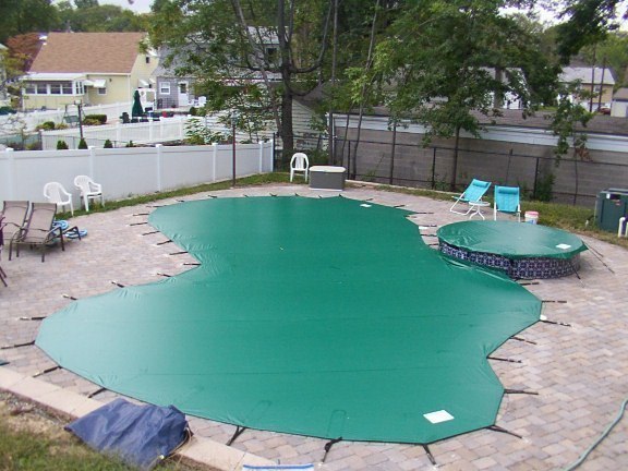 Cobertor de invierno para piscinas verde/crema