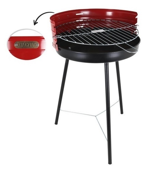 Round portable red barbecue