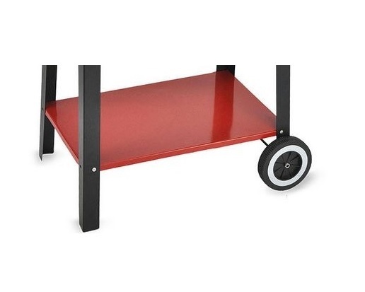 Barbacoa de carbón con ruedas negro rojo 52x27 cm