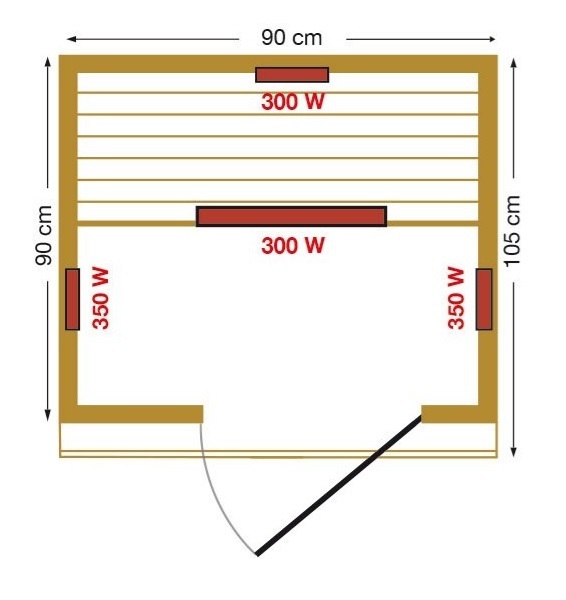 Sauna de Infrarrojos Arawa de 90 x 105 x 190 cm