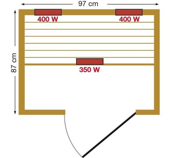 Sauna de Infrarrojos Mariana 2 de 97 x 87 x 186 cm