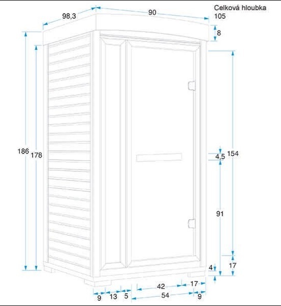 Sauna de infrarrojos Rubí de 90 x 105 x 186 cm